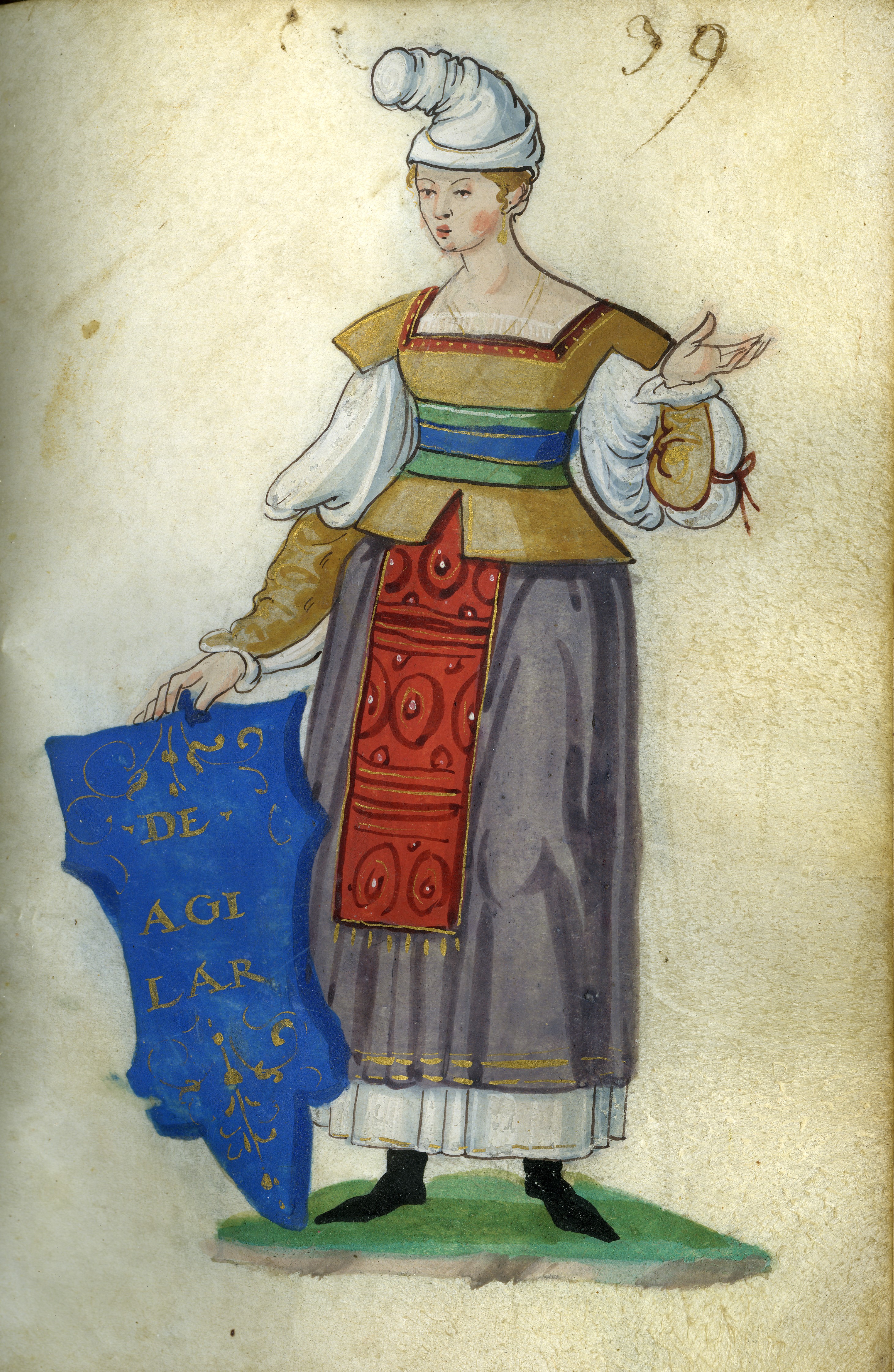 ‘Mulleres do Camiño de Santiago’. Libro. Acuarela. Manuscrito. Debuxo: 1530[ca]-1550[ca]. Encadernación: 1601-1625. Francia