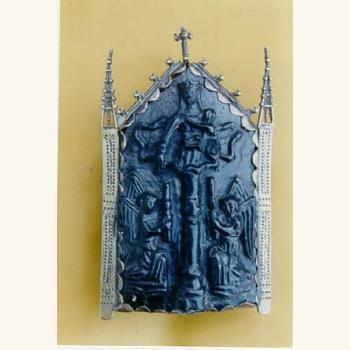 Portapaz coa aparición da Virxe do Pilar Obradoiro compostelá (?), século XVI