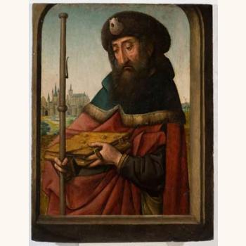 Santiago peregrino  Juan de Flandes, 1505-1519  Depósito do Museo do Prado