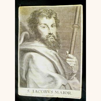 ‘S. Iacobus Maior’. Gravado ao burel. Autor: Anton Van Dyck. Gravador: Cornelius Galle Impresor: Cornelius van Cuakercken. Flandres. 1650[ca]