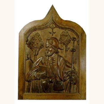 Santiago entre cipreses. Baixorrelevo. Madeira. 1500[ca]